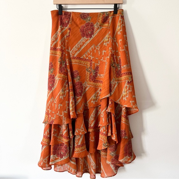 Vintage orange skirt by Coldwater Creek Size M - Picture 1 of 4